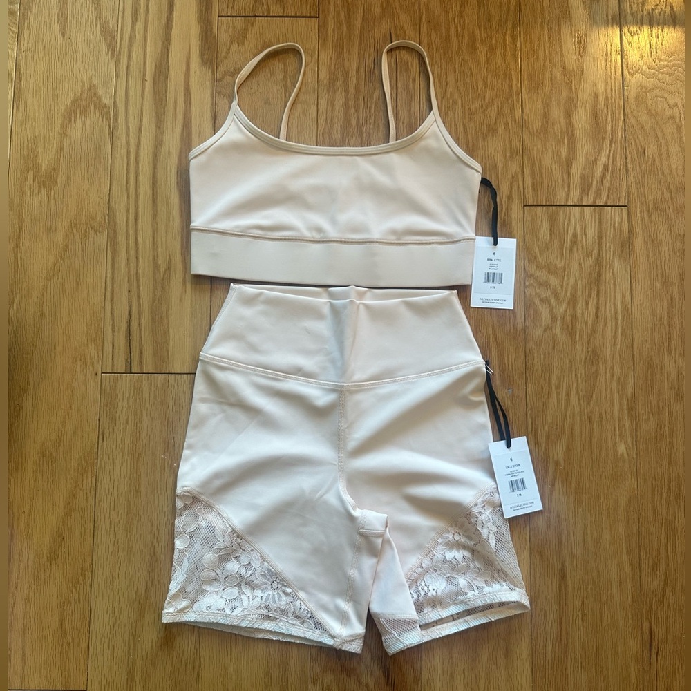 NWT IVL Ballet Core Biker Shorts and Bralette Set Size 6
